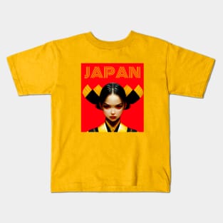 Japanese Geisha Kawaii Girl Kids T-Shirt